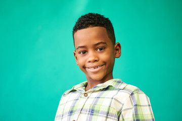 Children Portrait Young Boy Smiling Happy Black Male Child