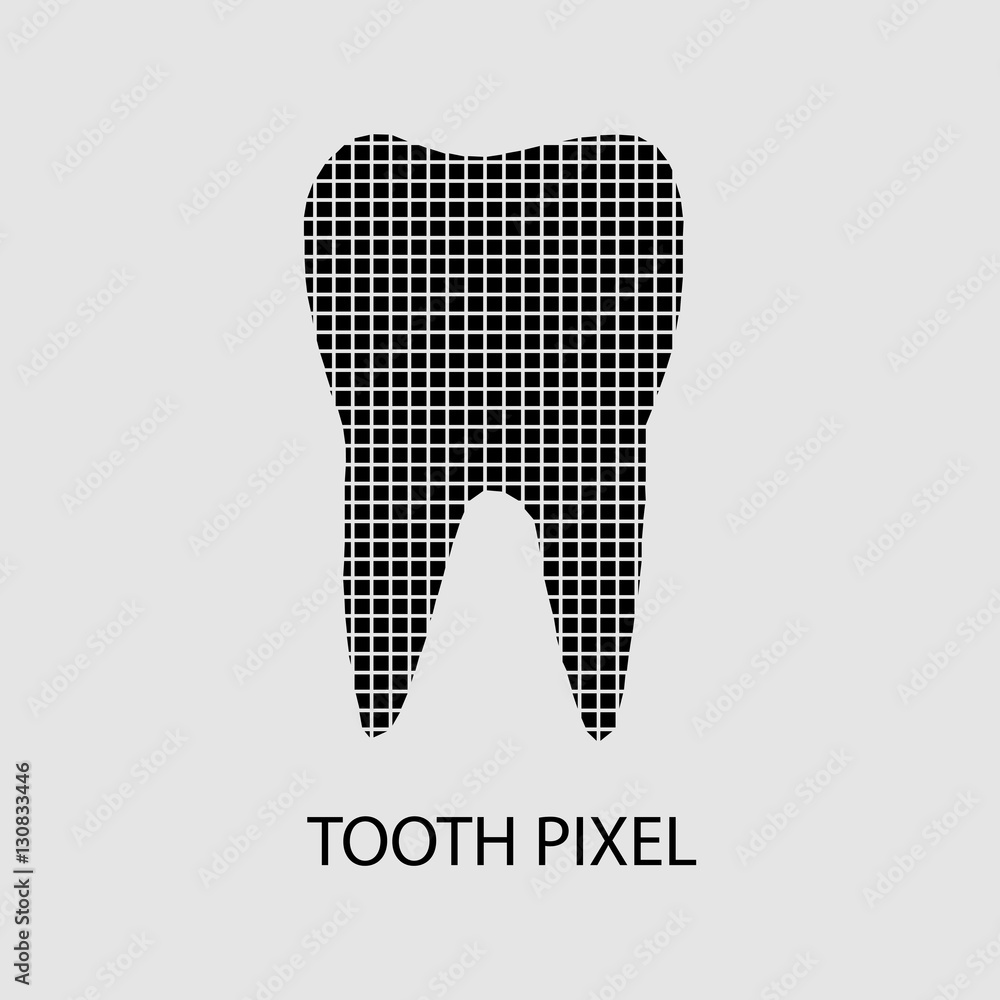 Abstract tooth logo. Vector logotype design. Abstract background.