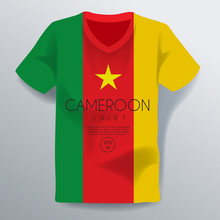 Cameroon Shirt : National Shirt Template : Vector Illustration