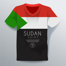 Sudan Shirt : National Shirt Template : Vector Illustration