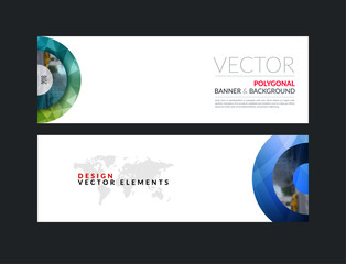 Wall Mural - Vector set of modern horizontal website banners with half target