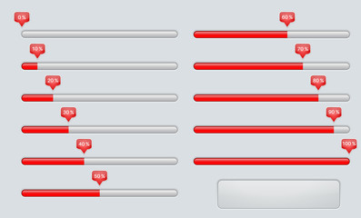 Poster - Loading progress bars, red percent indication