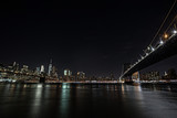 Fototapeta  - view of New York City, Manhattan Bridge, Brooklyn Bridge and Eas