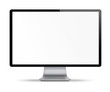 © GLandStudio - Computer display with white blank screen. Front view. Isolated on white background. 3D illustration.