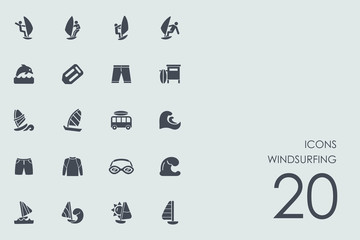 Sticker - Set of windsurfing icons