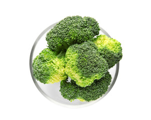 Wall Mural - Broccoli in bowl on white background