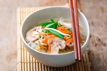 Canvas Print - Oriental Chicken and Vegetable Soup.