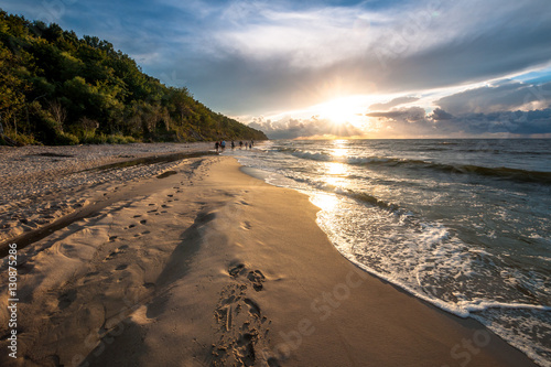 Zachód słońca nad Morzem Bałtyckim, Jastrzębia Góra Fototapeta