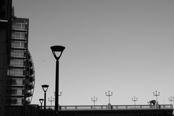 building city lamps bridge 