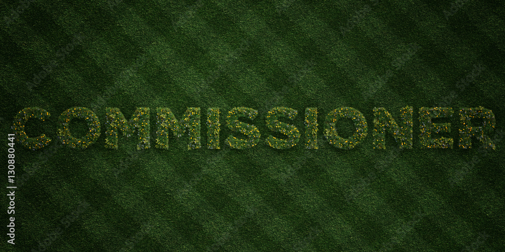 COMMISSIONER - fresh Grass letters with flowers and dandelions - 3D ...