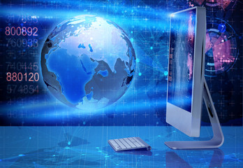 Computer screen in business concept
