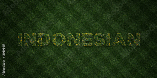 Indonesian Fresh Grass Letters With Flowers And Dandelions 3d