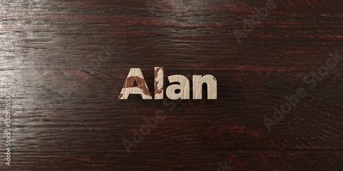 Fotografering Alan - grungy wooden headline on Maple - 3D rendered royalty free stock image