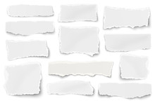 Set Of Paper Different Shapes Scraps Isolated On White