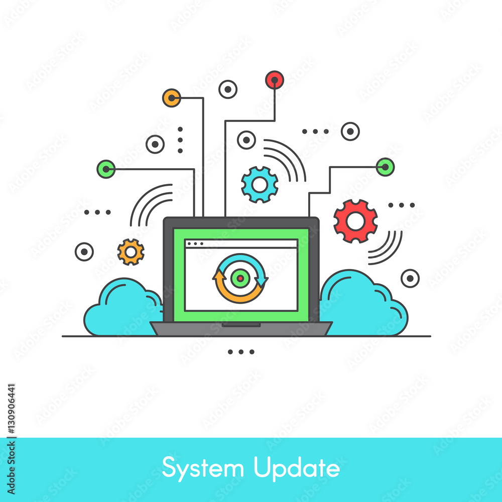 Isolated Vector Icon Stye Illustration of Computer System Data Update ...