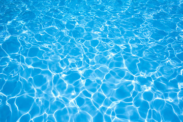 beautiful blue and bright ripple water and surface in swimming pool