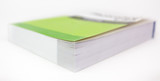Fototapeta  - Shallow focus on thick instruction handbook / manual. Three quarter view. Horizontal.
