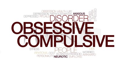 Wall Mural - Obsessive compulsive animated word cloud. Kinetic typography.