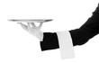 © Africa Studio - Waiter hand with tray on white background