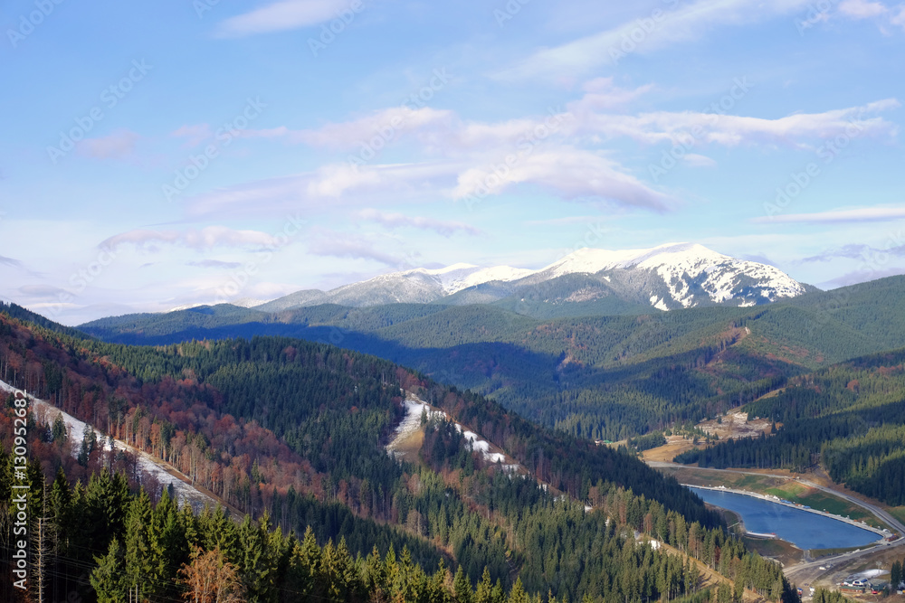 View of beautiful landscape with mountains
