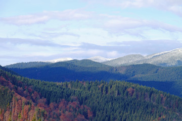 Poster - View of beautiful landscape with mountains