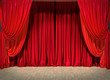 Act drape with red curtains