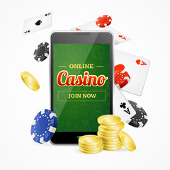 Wall Mural - Casino Online Mobile Concept. Vector