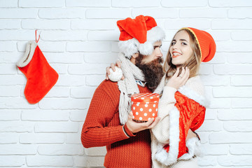 Wall Mural - Young Christmas couple