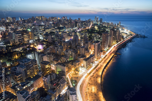 Fotomural Aerial View of Beirut Lebanon, City of Beirut, Beirut city scape
