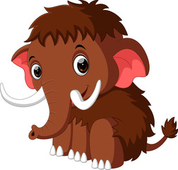 Poster - cute mammoth cartoon

