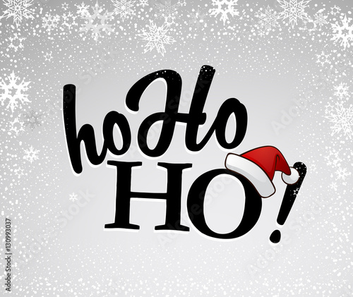 Black Ho Ho Ho Text With Santa S Red Hat On Silver Background A Buy This Stock Vector And Explore Similar Vectors At Adobe Stock Adobe Stock