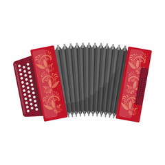 Wall Mural - Classical bayan, accordion or harmonic icon in cartoon style isolated on white background. Russian country symbol stock vector illustration.