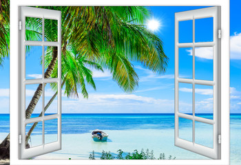 Canvas Print - open window to the sea