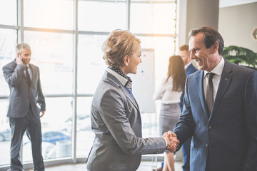 Canvas Print - Colleagues are making an agreement