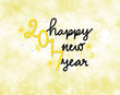 © tonktiti - happy new year 2017 words hand drawing on yellow background.