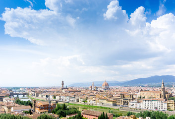 street view of Old Town Florence Tuscany, Italy