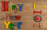 Fototapeta Młodzieżowe - Multicolor inscription Happy New Year