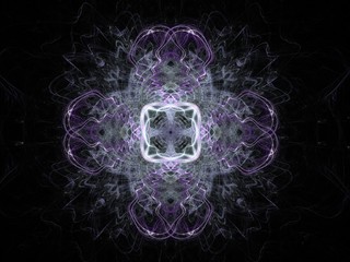 Abstract fractal with purple pattern on a black background