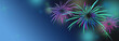 New year banner background with colorful and fireworks 