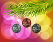 Christmas background with colorful balls. Christmas card. Christmas greeting.