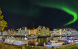 Alsesund Norwegen Hafen Panorama Nordlicht