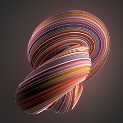 Leinwandbilder - Colored twisted shape. Computer generated abstract geometric 3D render illustration