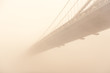 Manhattan Bridge in the fog sepia toned