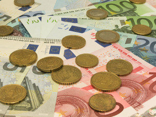 Sticker - Euro banknotes and coins