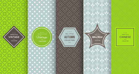 Wall Mural - retro different vector seamless patterns