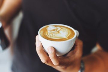 Wall Mural - coffee latte in coffee shop cafe
