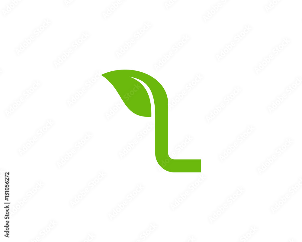 Letter L Green Leaf Logo Design Template Element Stock Vector | Adobe Stock