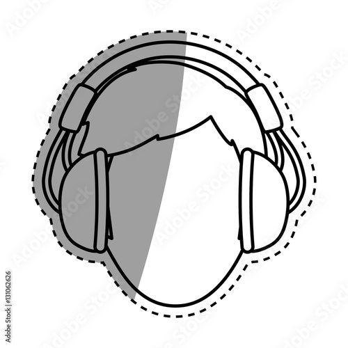Young person with headphones icon vector illustration graphic Stock