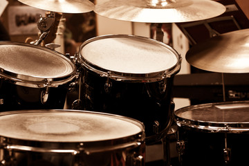 Wall Mural -  Detail of a drum kit in dark colors