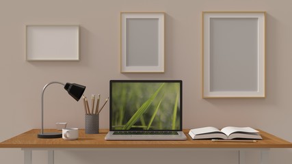 Wall Mural - computer concept mock up 3D rendering